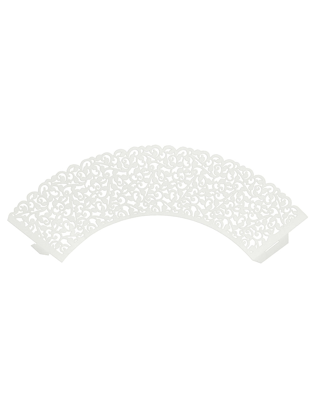 Vue à plat des contours pour cupcakes dentelle pour mariage