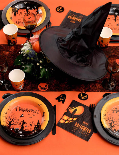 10 decorações Ghost de madeira para espalhar preto 5 cm