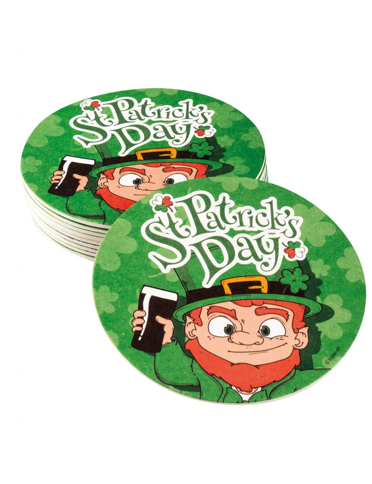 Bases para copos dia de são patrício para adulto verdes com ilustração de Leprechaun