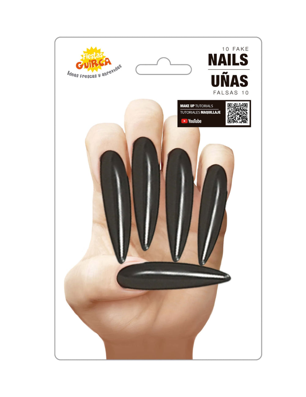Vue du packaging des faux ongles Halloween pour adulte