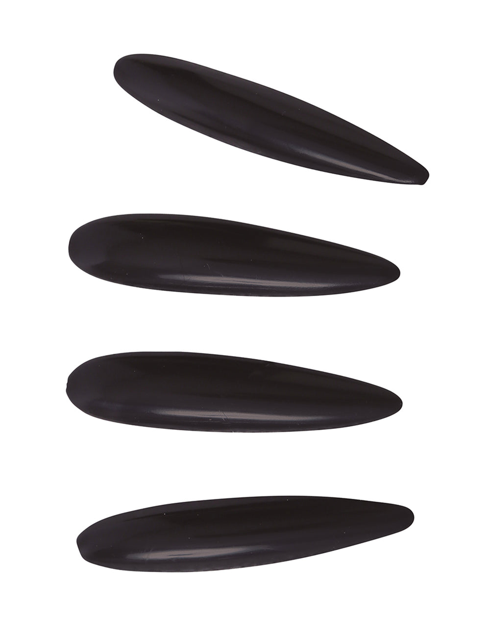 Détail de la forme des faux ongles Halloween pour adulte noirs