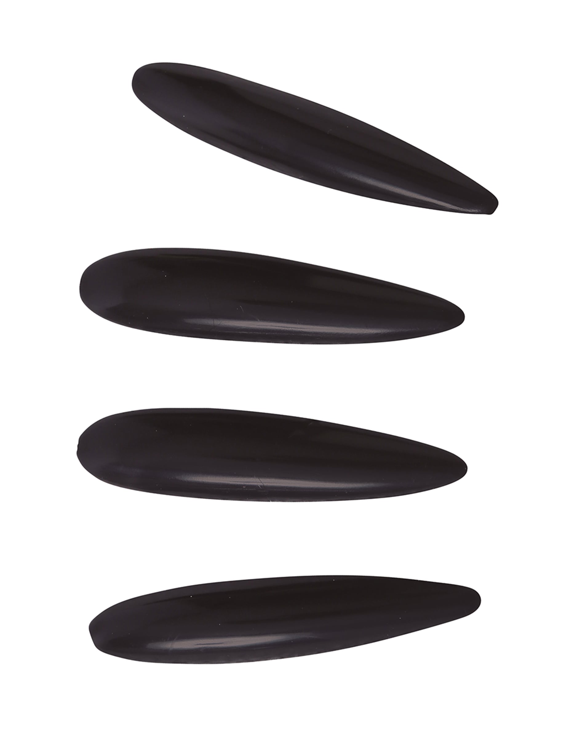 Détail de la forme des faux ongles Halloween pour adulte noirs