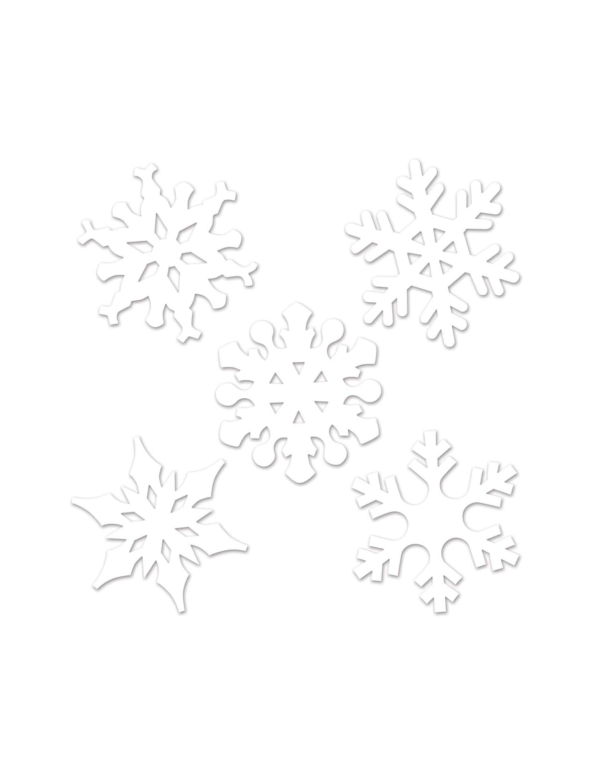 Flocos de neve de natal para decoração branco em cartão