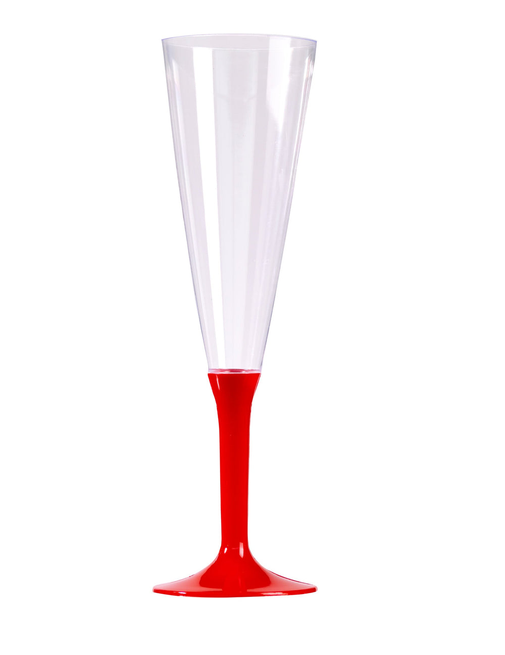 Flûte à champagne de fête pour vos réceptions avec pied rouge en plastique
