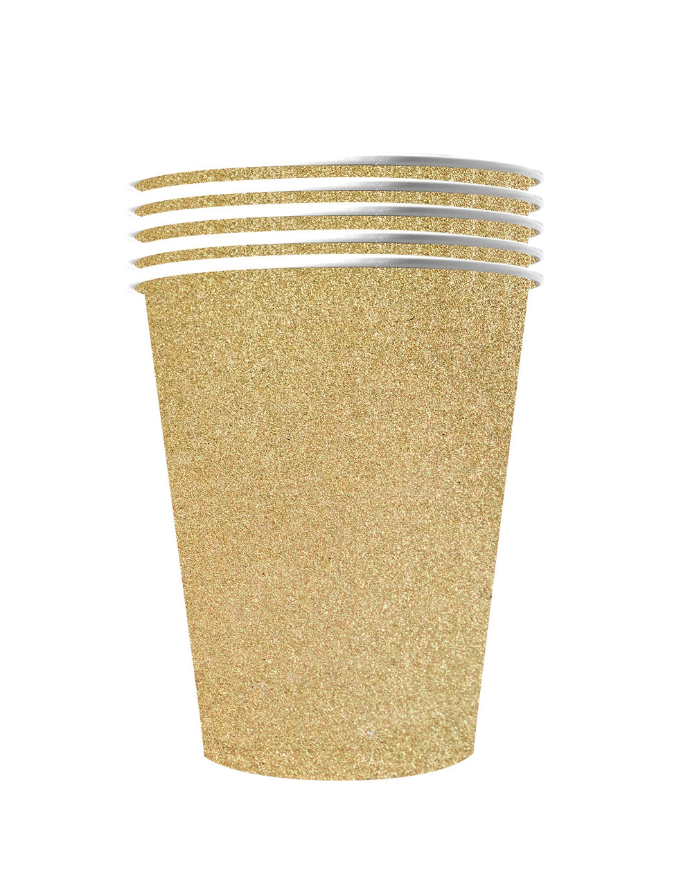 10 gobelets américains scintillants pour fête or en carton recyclable