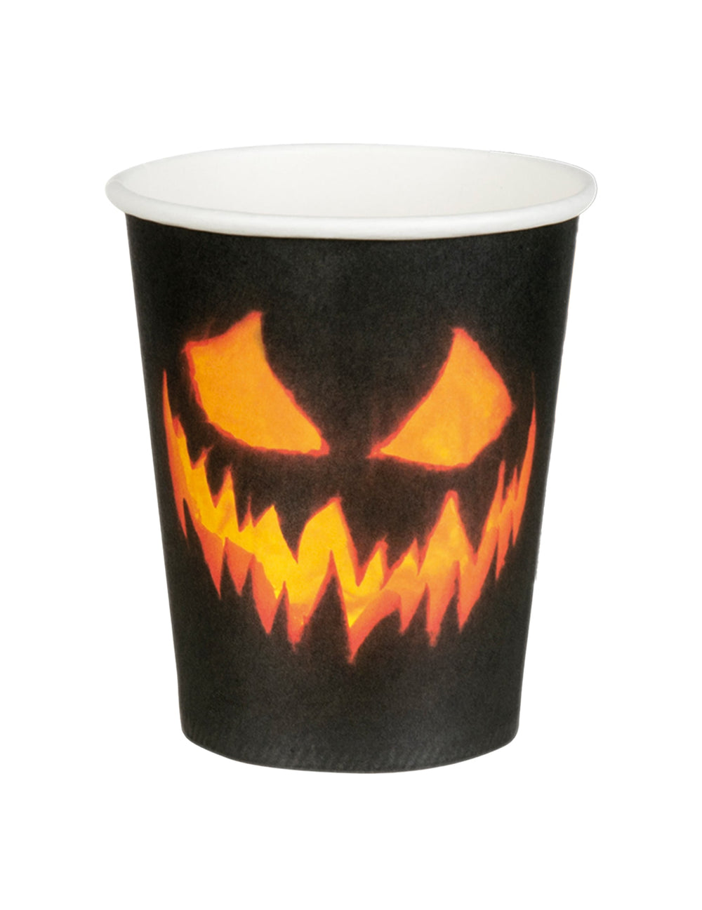 Gobelets en carton citrouille terrifiante pour Halloween noir et orange