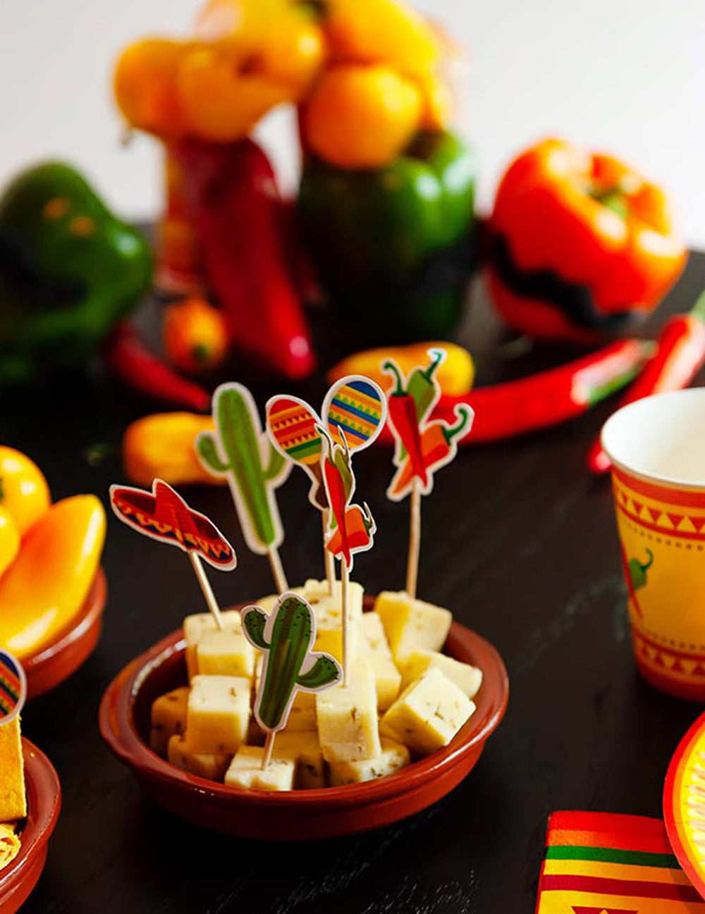 Détail des pics apéritifs du gobelet mexicain