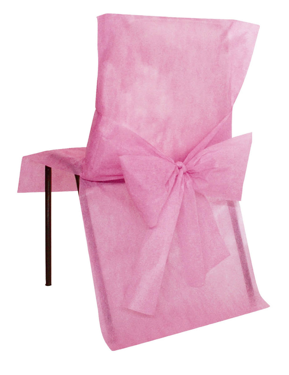 Capa de cadeira premium com laço para decoração de festa cor de rosa em tecido não tecido