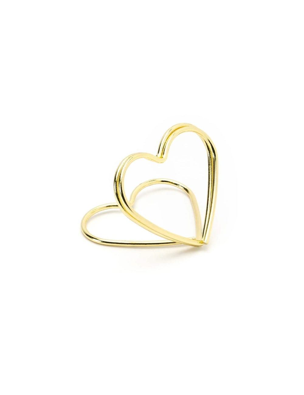 Marcador de lugar coração para casamento dourado