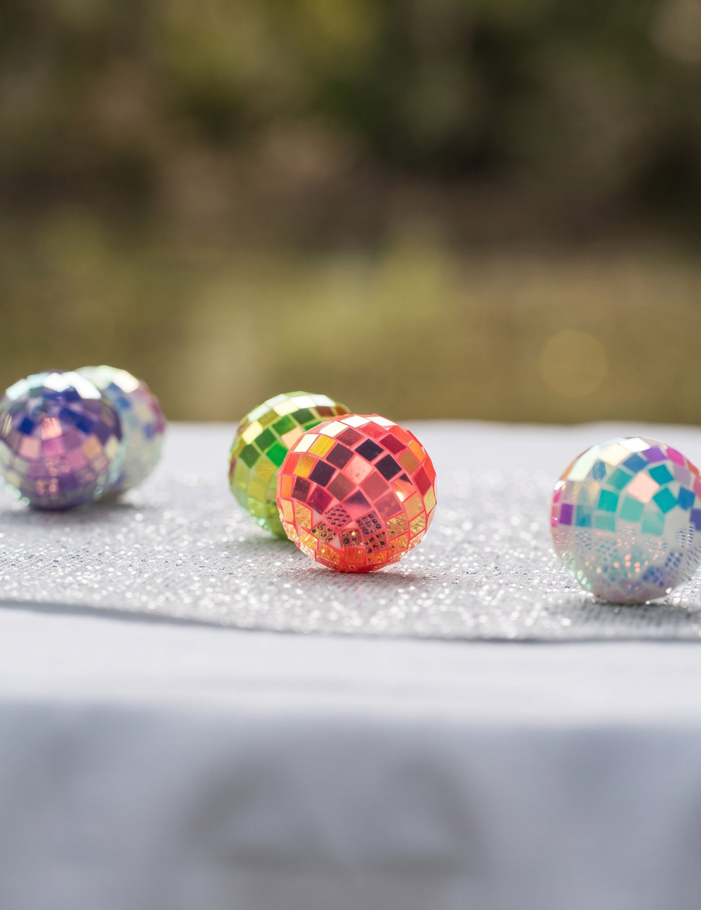 10 Mini bolas de espelhos iridescentes multicoloridas 4 cm