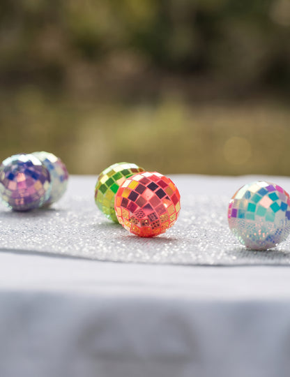 10 Mini bolas de espelhos iridescentes multicoloridas 4 cm