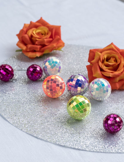 10 Mini bolas de espelhos iridescentes multicoloridas 4 cm