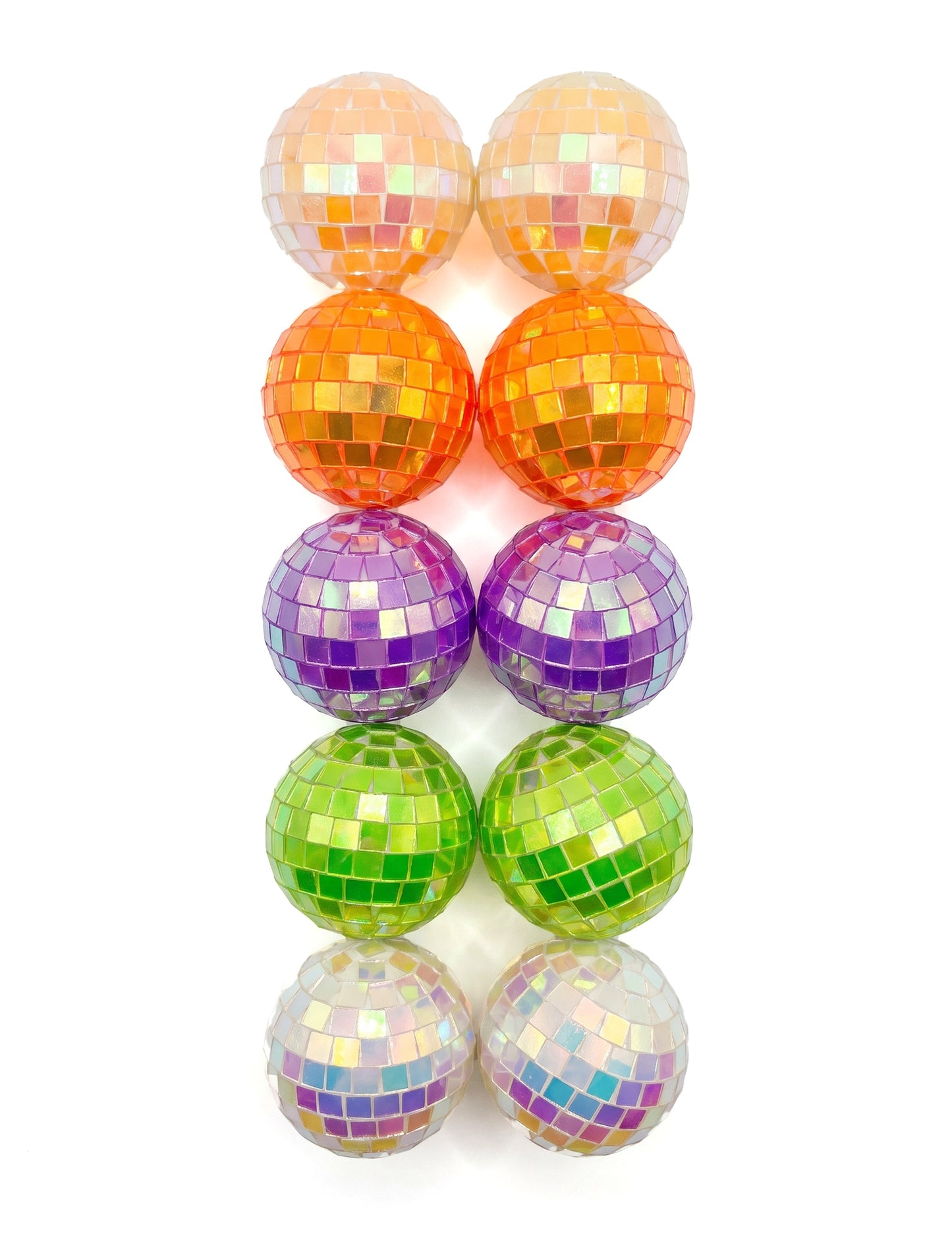10 Mini bolas de espelhos iridescentes multicoloridas 4 cm