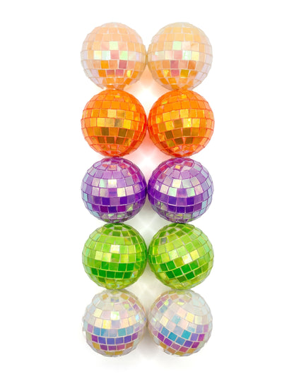 10 Mini bolas de espelhos iridescentes multicoloridas 4 cm