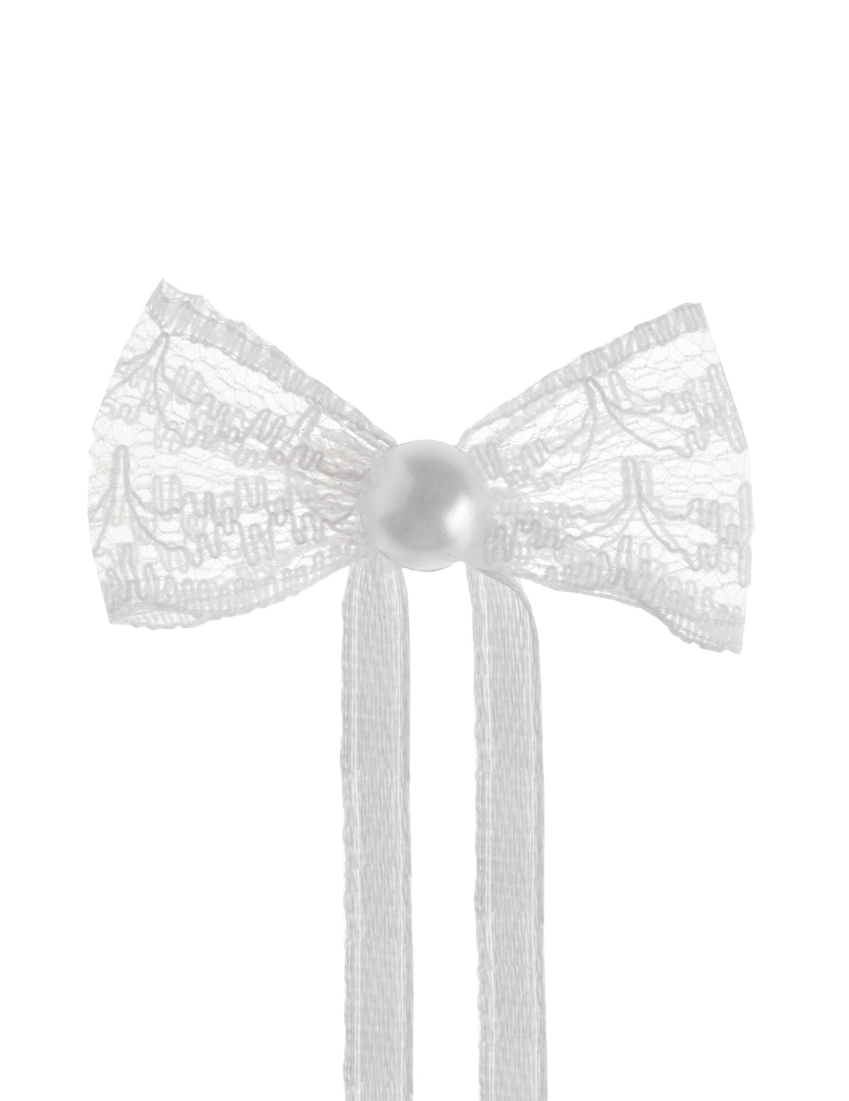 Nœuds en dentelle pour fête blancs avec perle