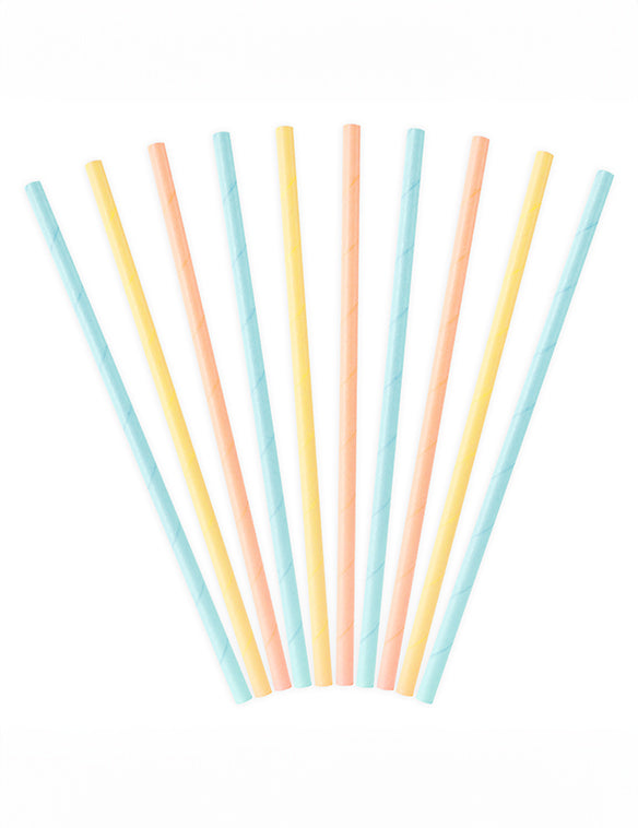 Disposition en éventail des pailles en carton pour anniversaire couleurs pastel