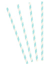 Pailles en carton rayées bleu pastel