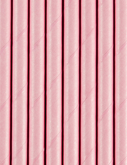Gros plan sur la texture des pailles en carton rose clair pour fête
