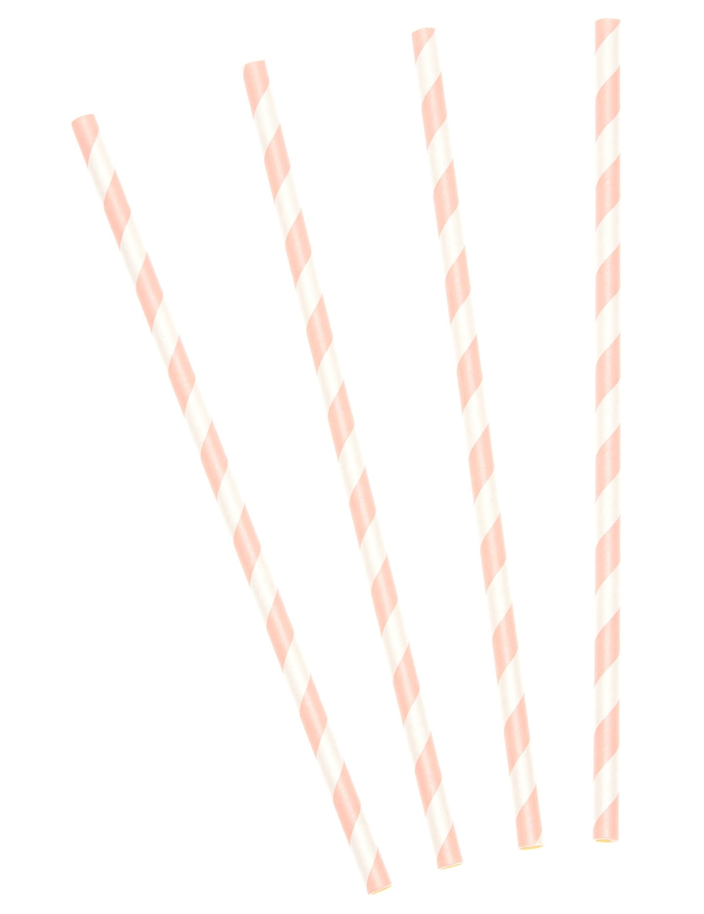 Pailles en carton rayées pour boissons froides rose et blanc