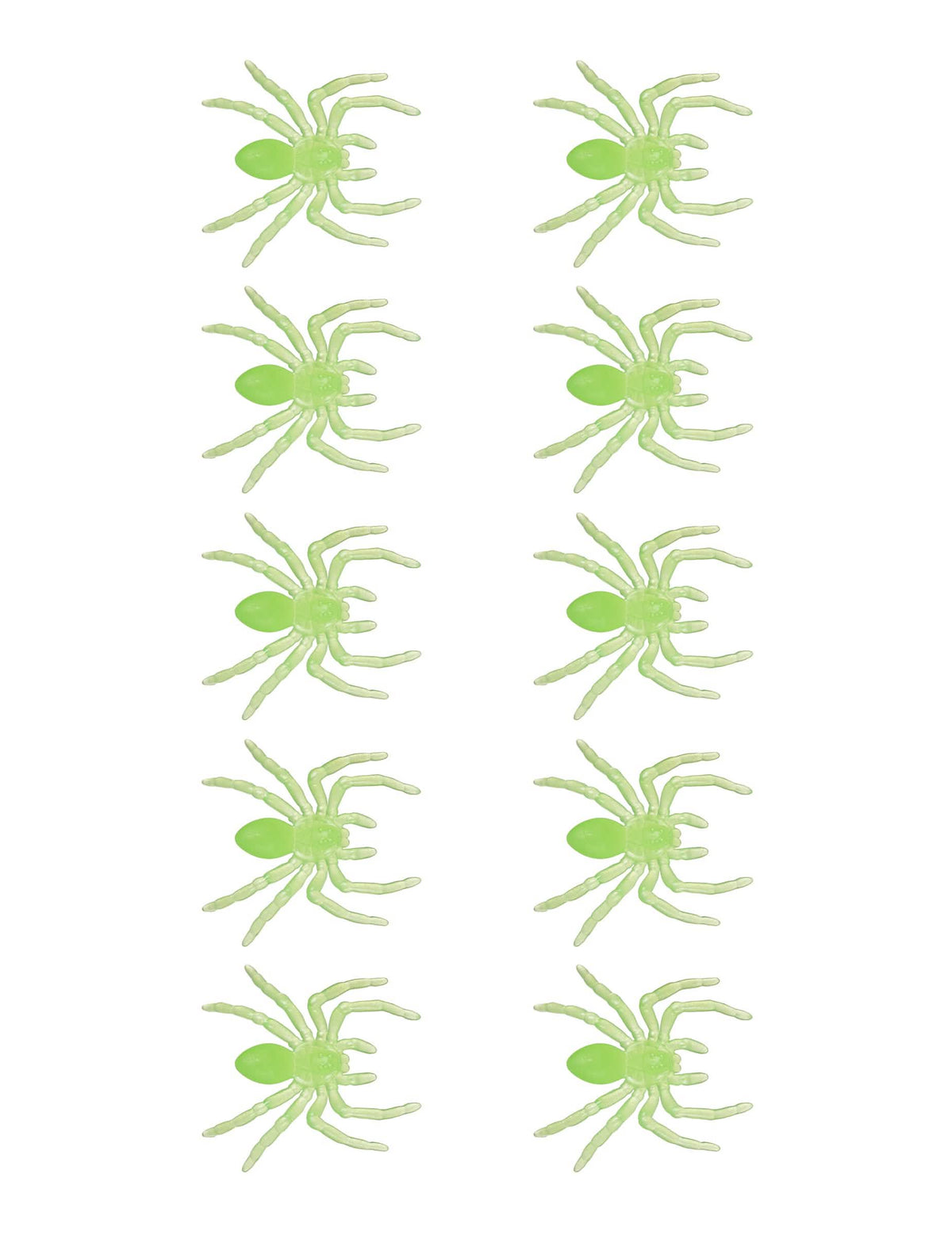 10 pequenas aranhas fosforescentes