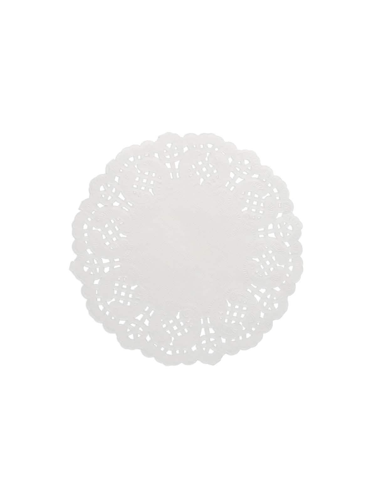 Pequenos naperons de papel renda branco