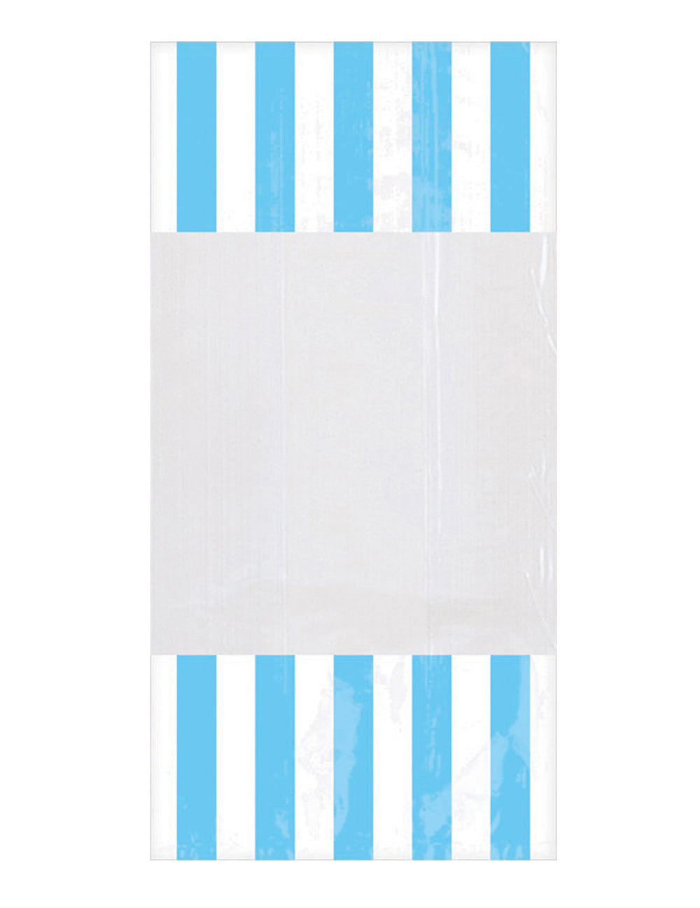 Sachets en plastique rayés pour fête bleu ciel avec fenêtre
