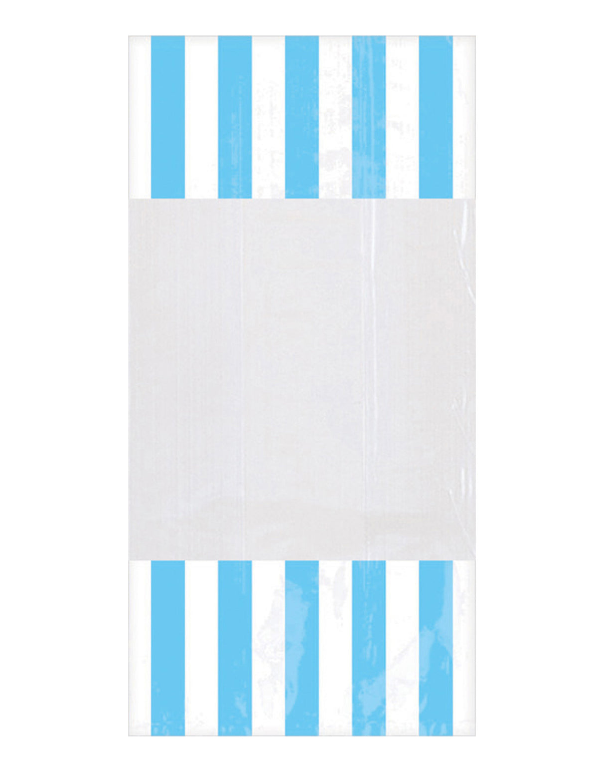 Sachets en plastique rayés pour fête bleu ciel avec fenêtre