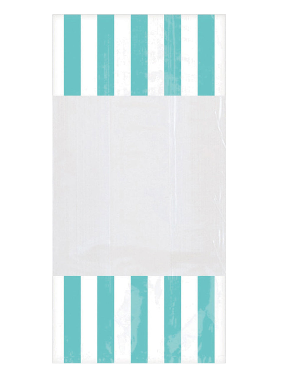 Sachets en plastique rayés menthe avec fenêtre