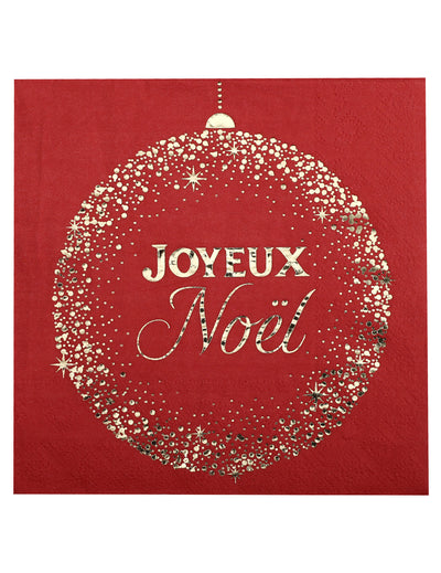 10 guardanapos Natal Cintilante vermelhos 33 x 33 cm