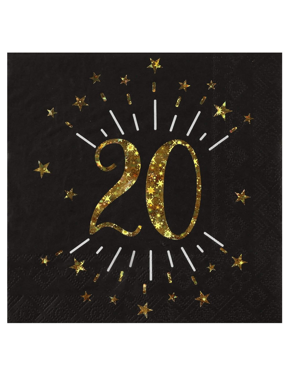 Guardanapos de papel parabéns 20 para festa preto e dourado