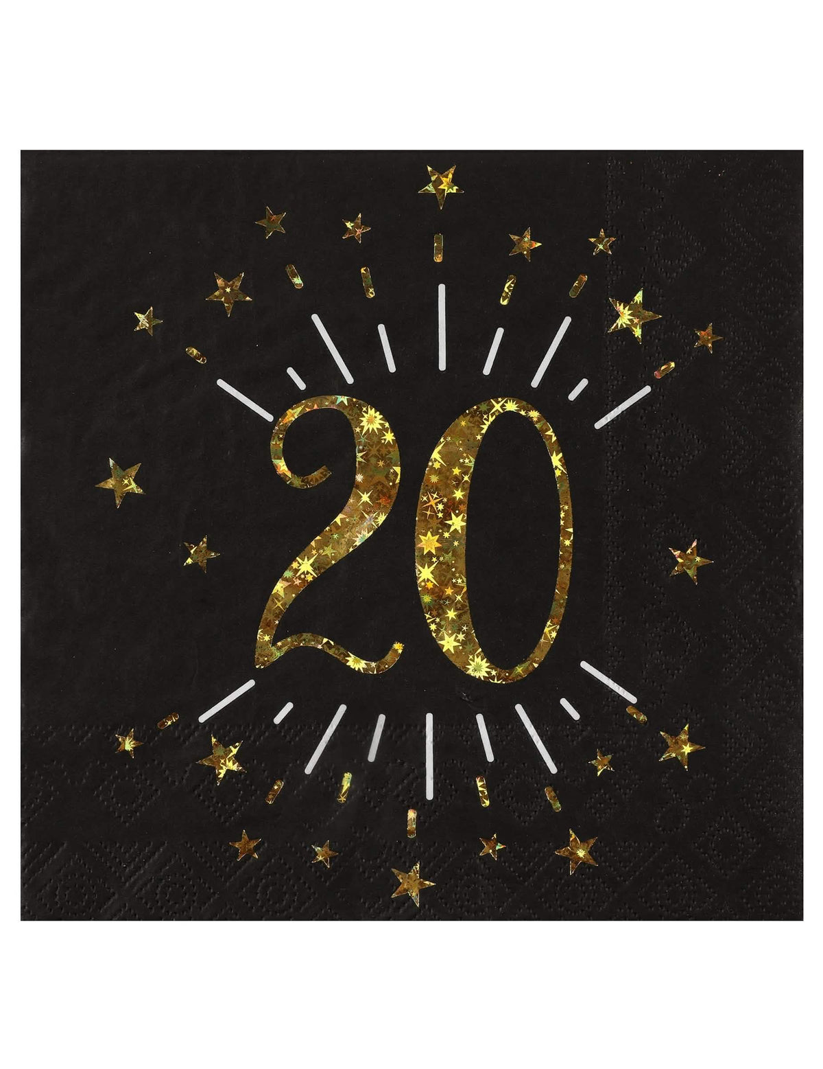 Guardanapos de papel parabéns 20 para festa preto e dourado