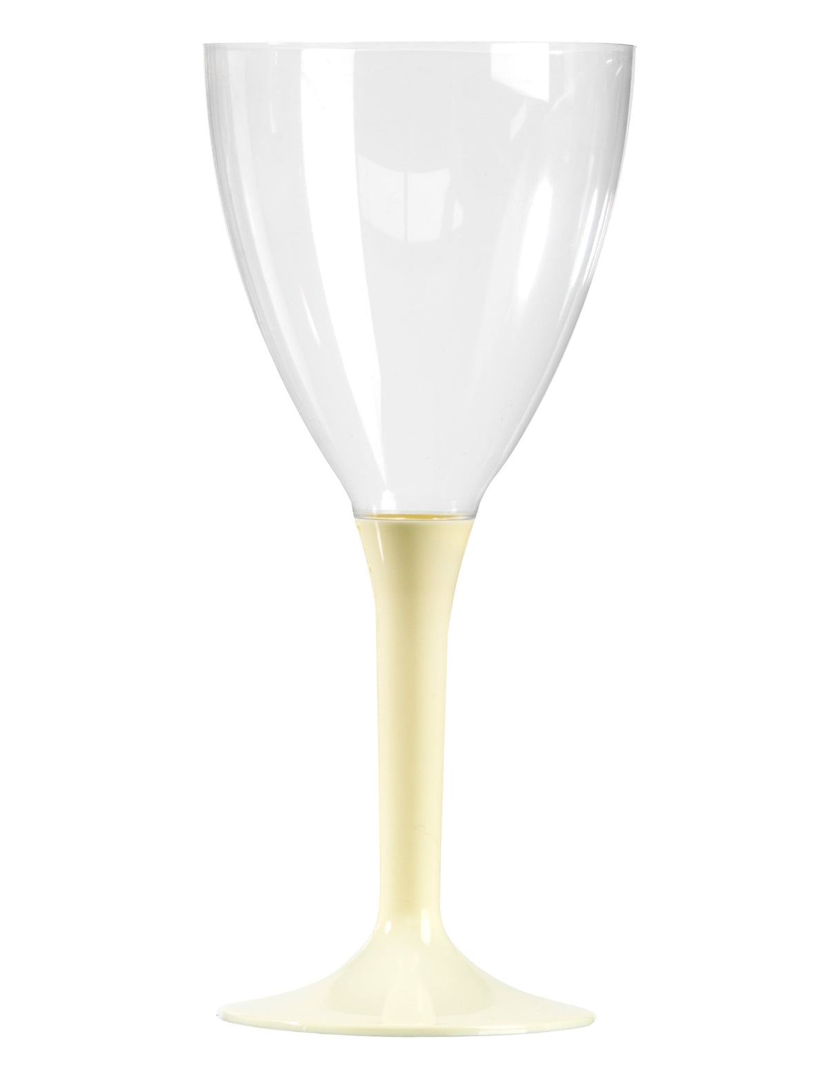 Verre à vin en plastique pour fête transparent avec pied ivoire