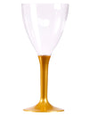 Verre à vin avec pied or transparent et doré