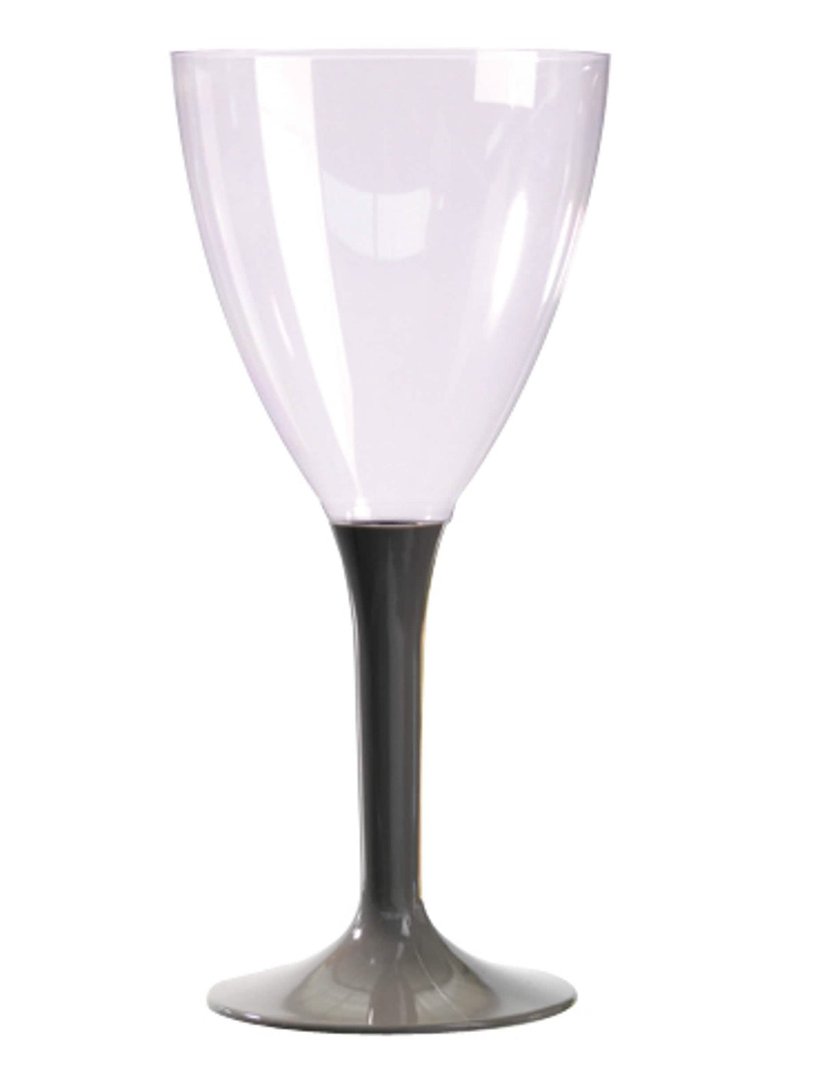 Copo de vinho para festa transparente com pé taupe