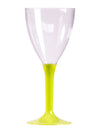 Verre à vin pour fête fluo avec pied vert anis