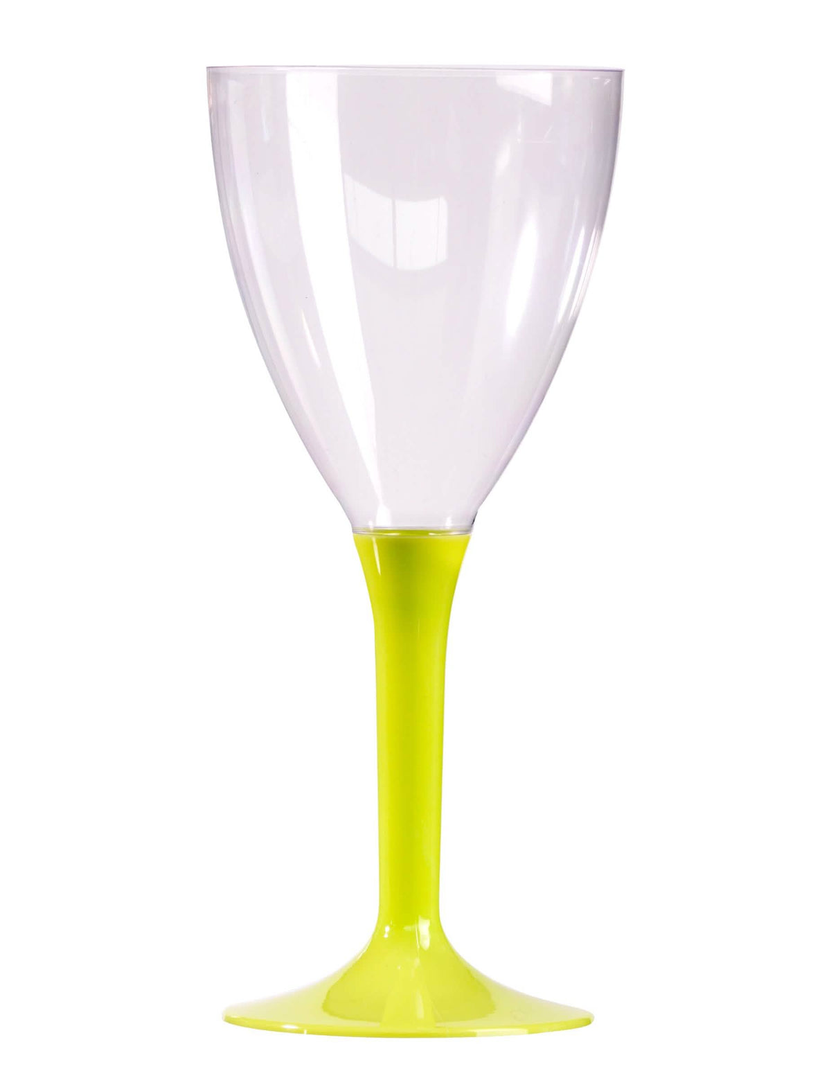 Copo de vinho para festa fluo com pé verde anis