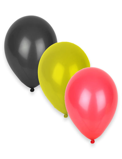 Ballons noir jaune rouge lot de 100