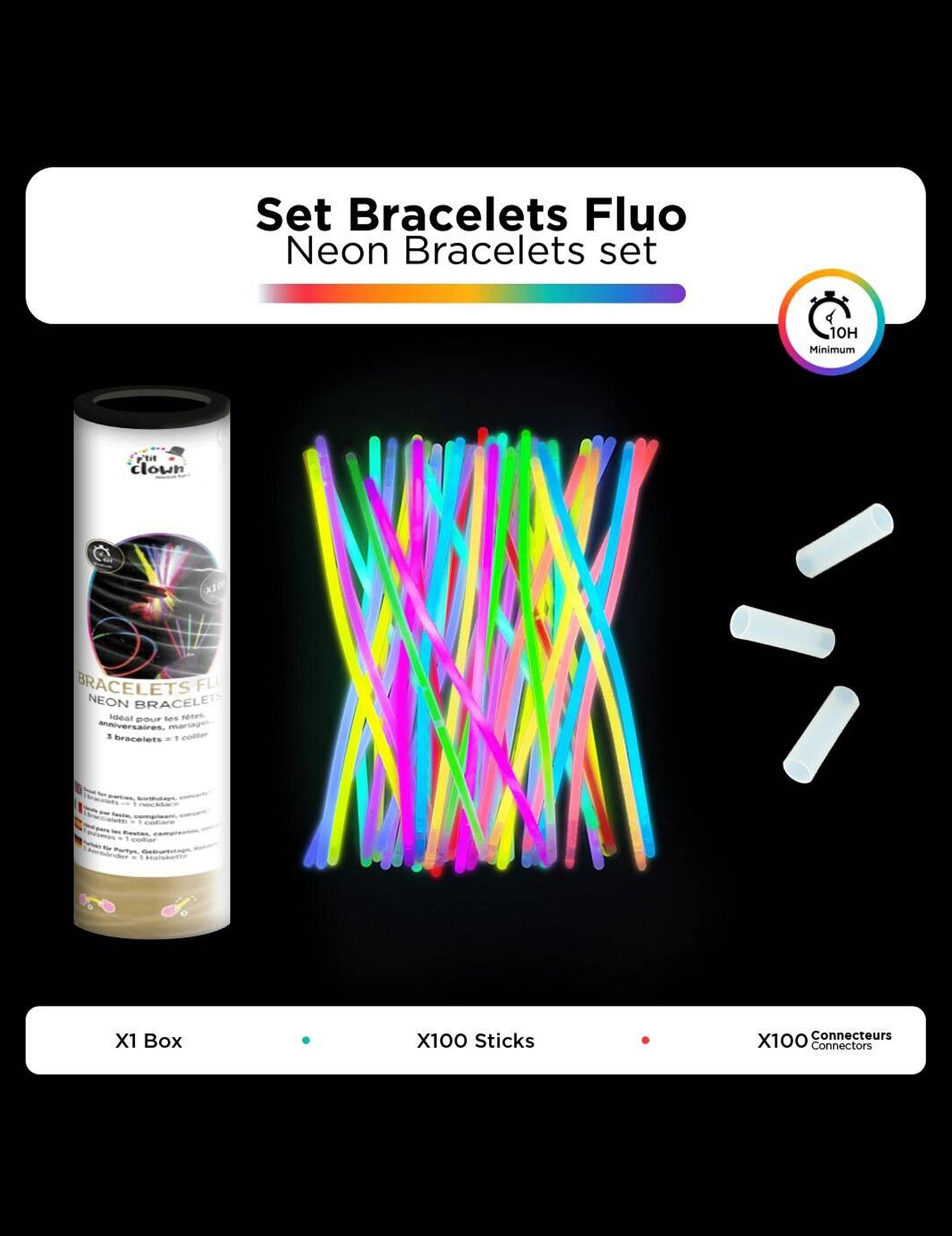 100Pulseiras fosforescentes