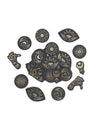 100 confetes Cosmic Spirit em papel preto e dourado 1,5 a 4 cm