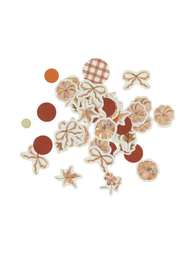 100 confetis Cottage Living em papel creme terracota e ouro 3 cm