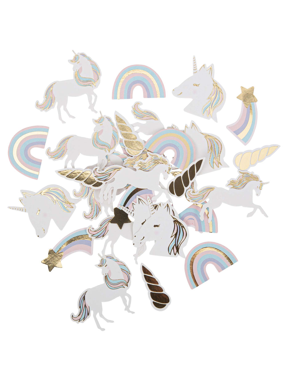 Confettis licorne pour table pastel et or