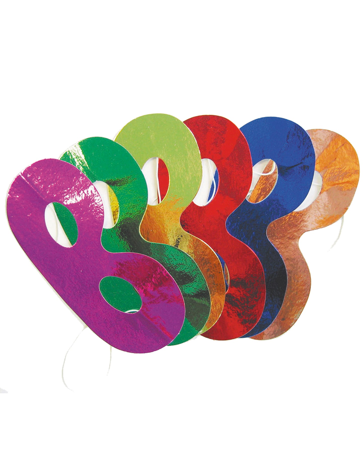 Lot de 100 loups colorés métallisés pour fête multicolores