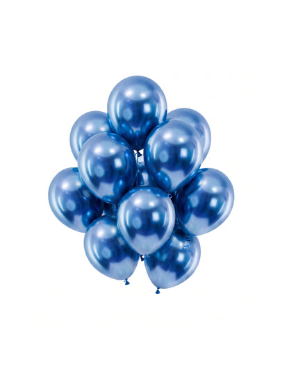 100 mini balões de látex metalizados azul escuro 13 cm azul marinho