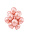 100 mini balões de látex metalizados ouro rosa 13cm para festa