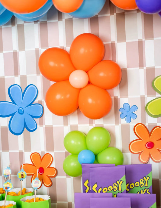 Mise en situação em forma de flor dos mini balões látex decoração festa pesca pastel