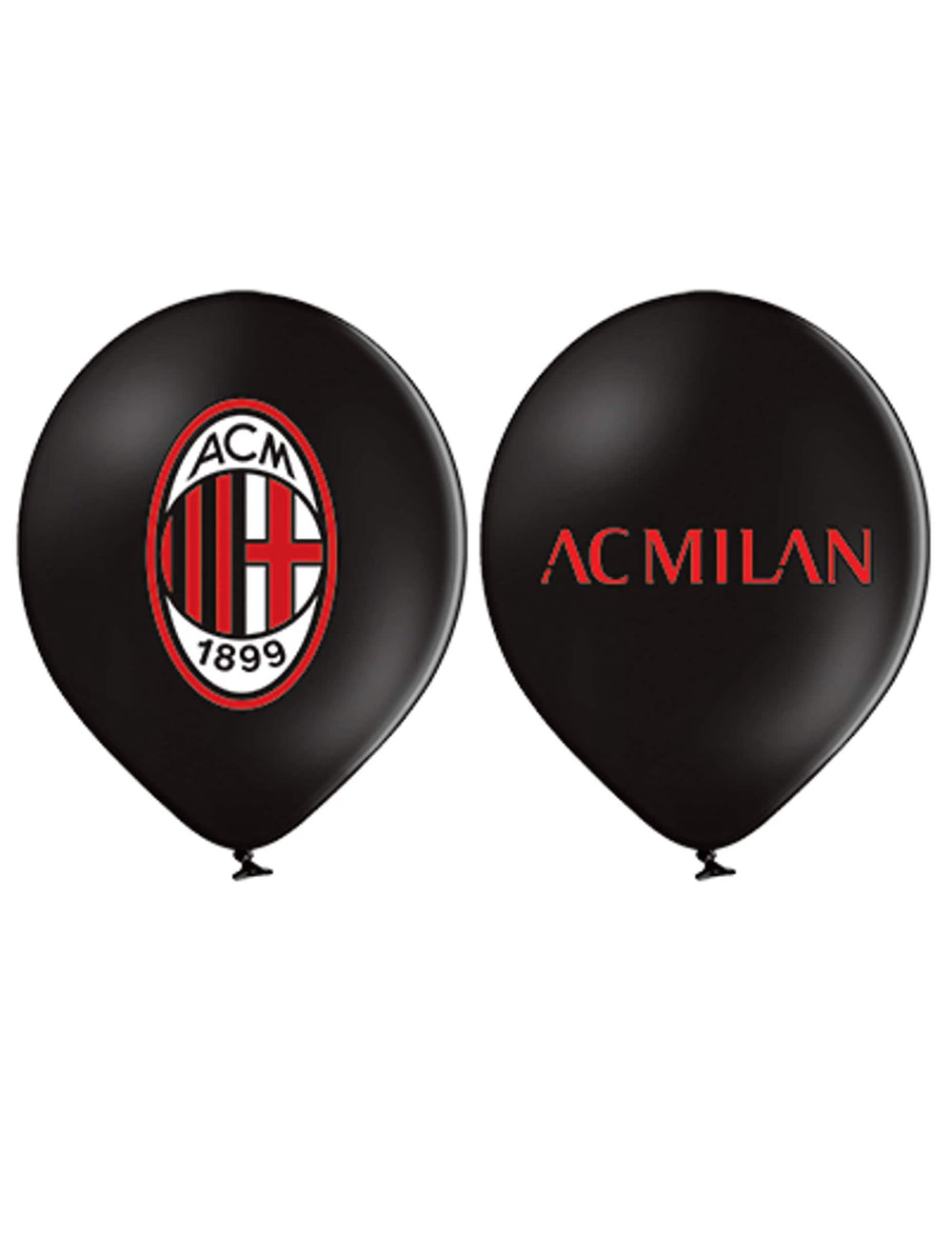 balões de látex AC Milan para festa pretos