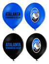 12 balões de látex Atalanta™ azuis e pretos 30 cm