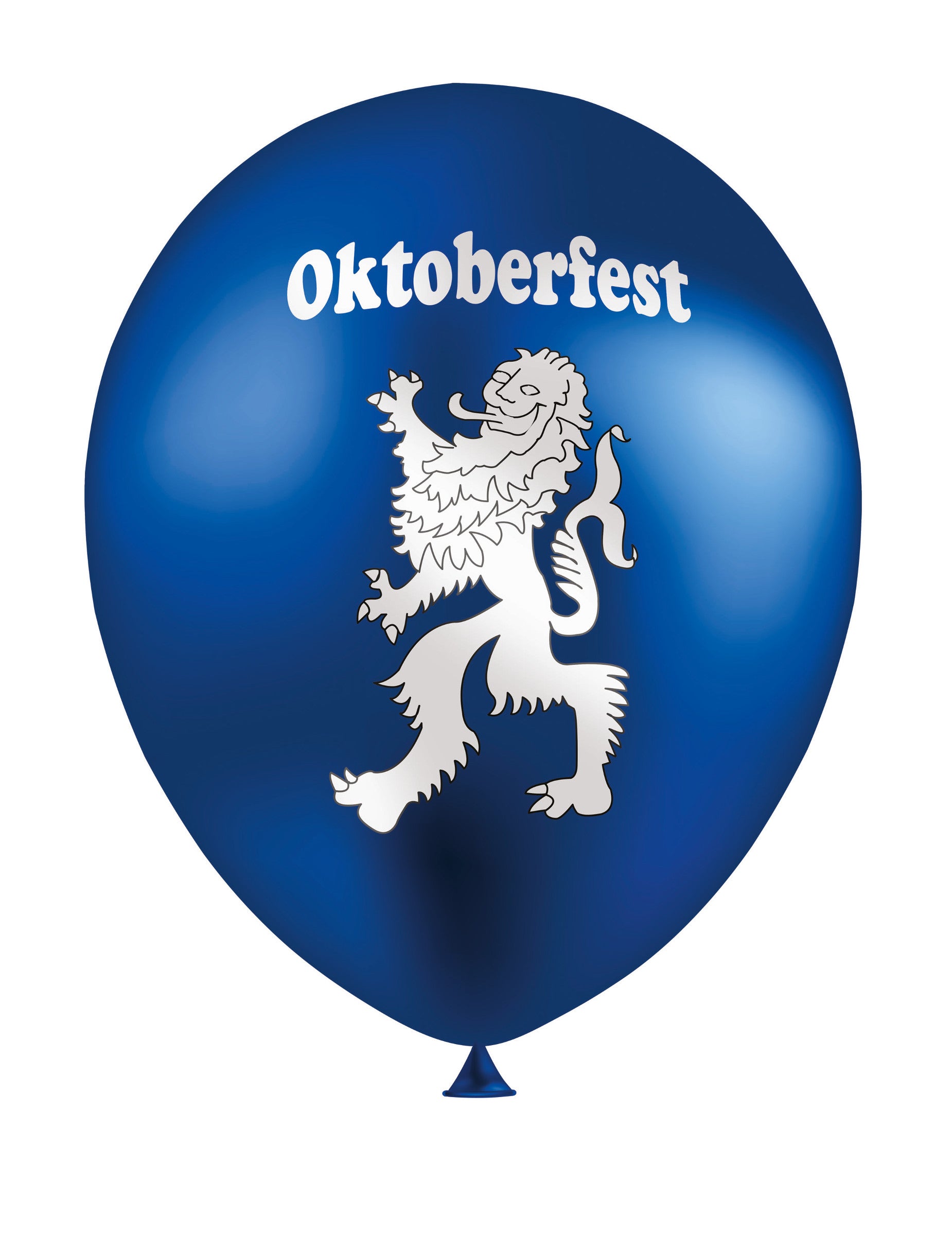 Ballons en latex fête de la bière bleu avec lion blanc et inscription Oktoberfest