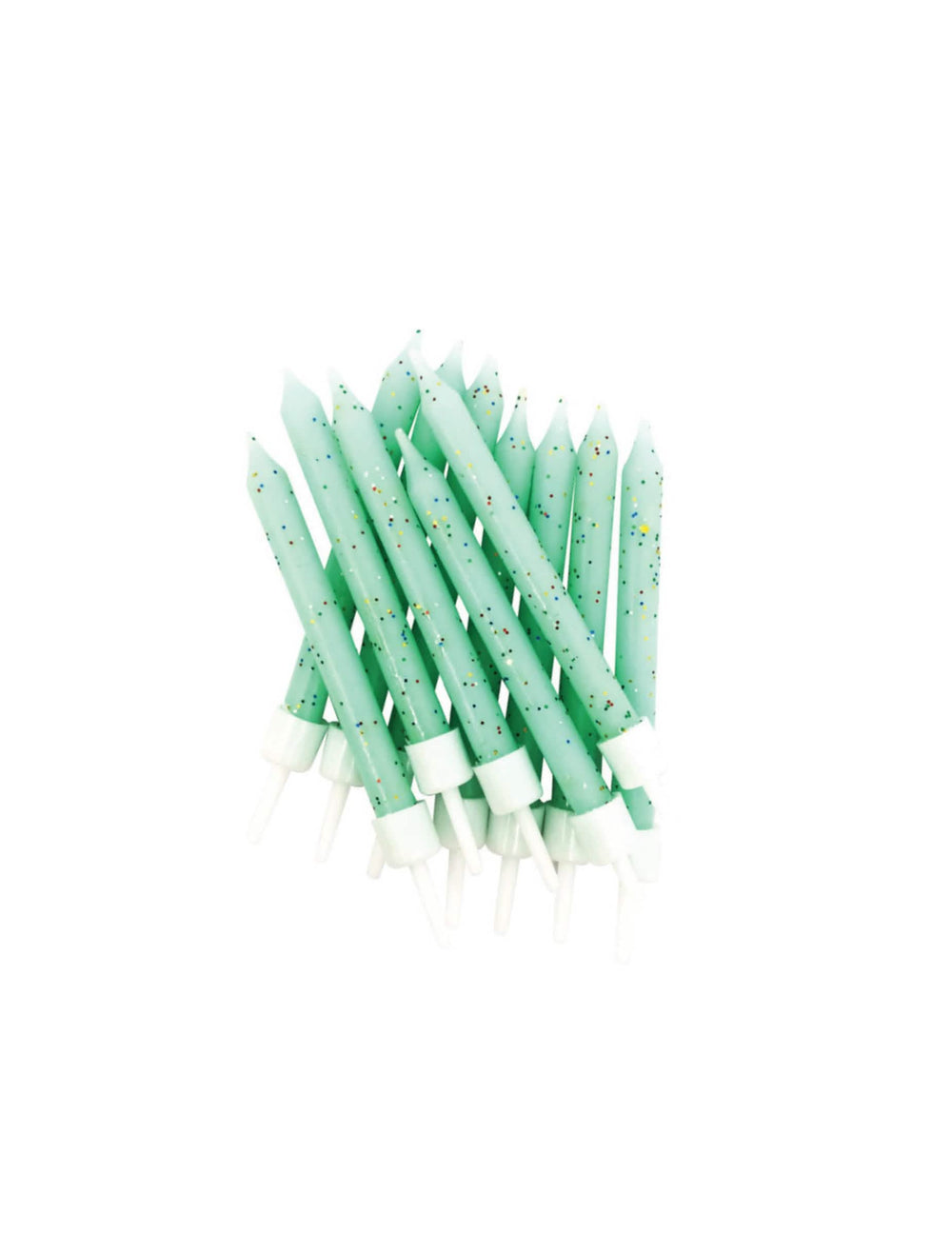 velas de menta com purpurina para aniversário verde menta