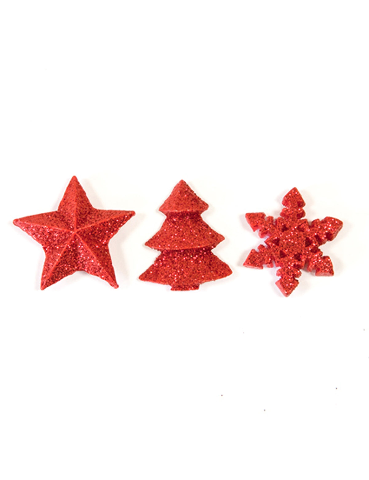 Décorations de table de Noël rouge pailletées motifs étoile sapin et flocon